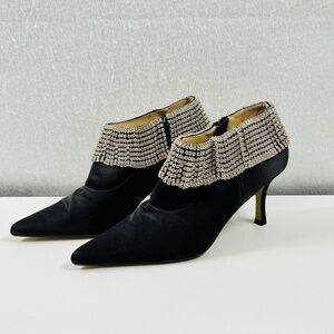 NEW Victoria Wieck Beverly Hills Women's Pointed Toe Ankle Boot Rhinestone Sz 7